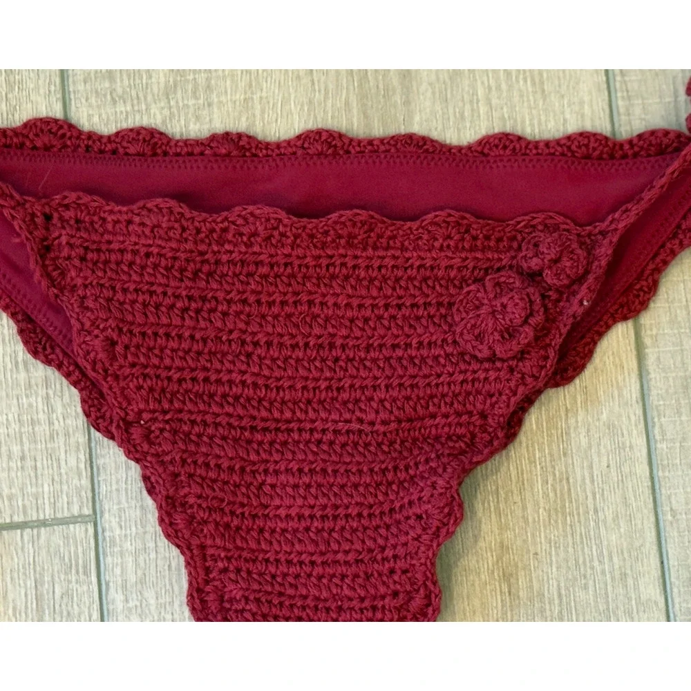 NEW FRANKIES BIKINIS RUBY MACKENZIE STRING CROCHET BIKINI SWIMSUIT BOTTOMS XL